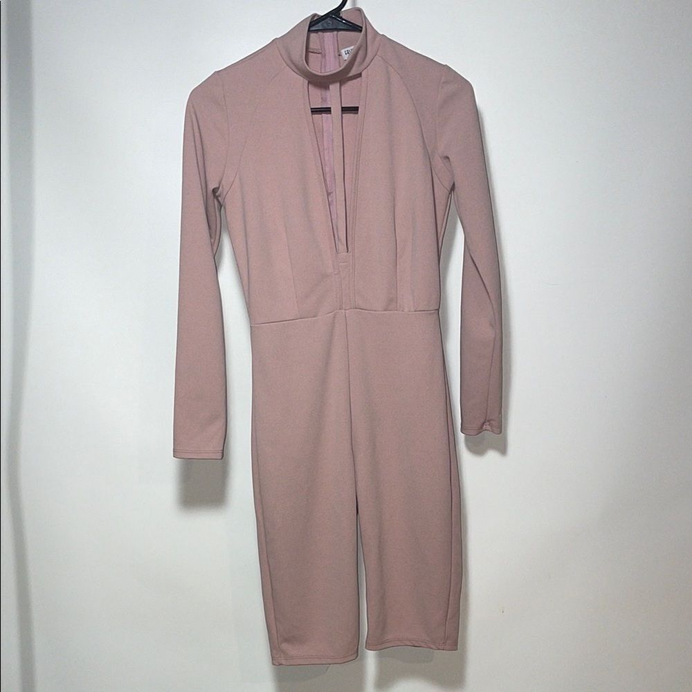 Fashion nova Pink Long Sleeve Jumpsuit